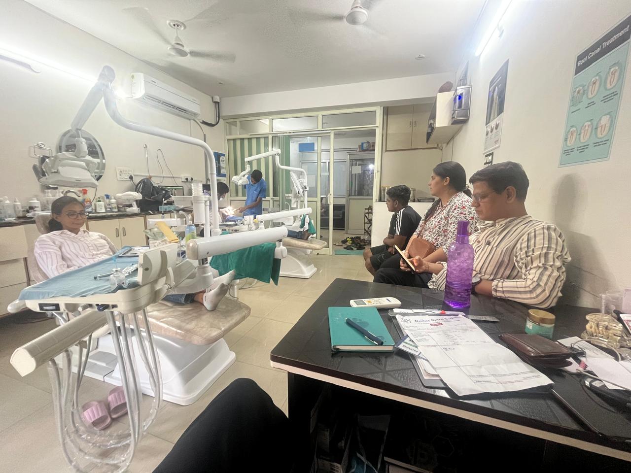 Wide view of the busy Oriiface dental clinic in Rohtak